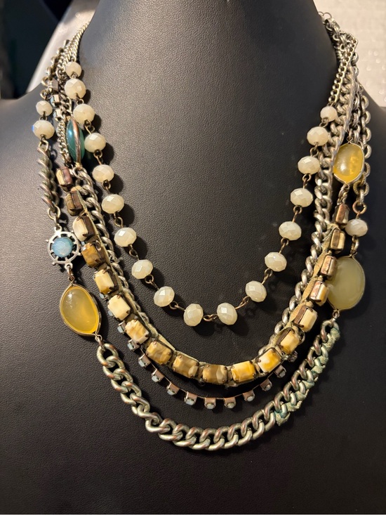LOFT Jewelry - Loft Layered Yellow and Cream Multi-Strand Necklace